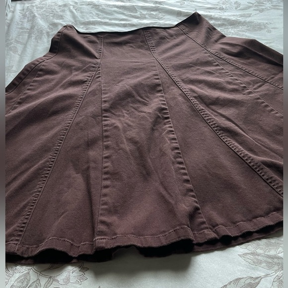 Y2K Brown Pleated Denim Skirt 10 Goblincore Fairycore Whimsical Cottage Boho VTG - Picture 2 of 6